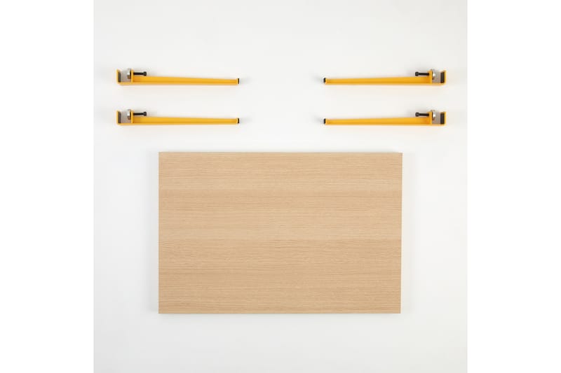 Neda sohvapöytä 90x60 cm ruskea/keltainen - Hanah Home - Huonekalut - Pöytä & ruokailuryhmä - Sohvapöytä