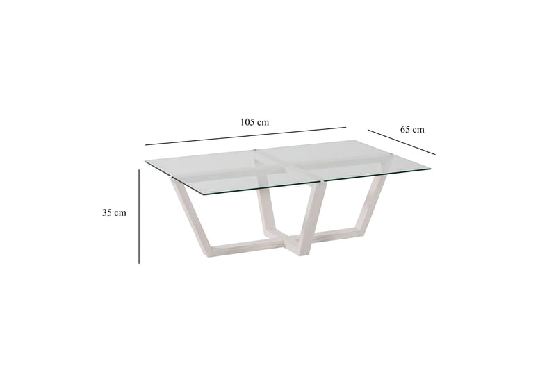 Liepene sohvapöytä 105x65 cm valkoinen - Hanah Home - Huonekalut - Pöytä & ruokailuryhmä - Sohvapöytä
