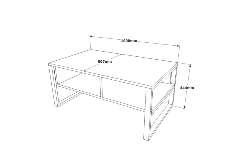 Jakh sohvapöytä 100x59,7 cm tummansininen - Hanah Home - Huonekalut - Pöytä & ruokailuryhmä - Sohvapöytä