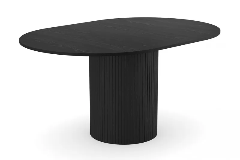 Ruokapöytä Kopparbo Pyöreä 106-156 cm Jatkettava - Musta Puu - Huonekalut - Pöytä & ruokailuryhmä - Ruokapöydät & keittiön pöydät