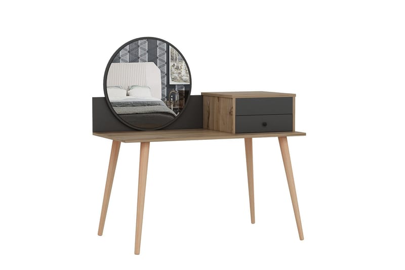 Straat kampauspöytä 120x96 cm musta/ruskea - Hanah Home - Huonekalut - Pöytä & ruokailuryhmä - Meikki- & kampauspöydät