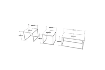 Kenkichi sohvapöytä 50x50 cm tummansininen - Hanah Home - Huonekalut - Pöytä & ruokailuryhmä - Apupöytä & sivupöytä - Sarjapöytä