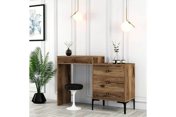Ameias kampauspöytä 124x84,7 cm ruskea - Hanah Home - Huonekalut - Pöytä & ruokailuryhmä - Meikki- & kampauspöydät