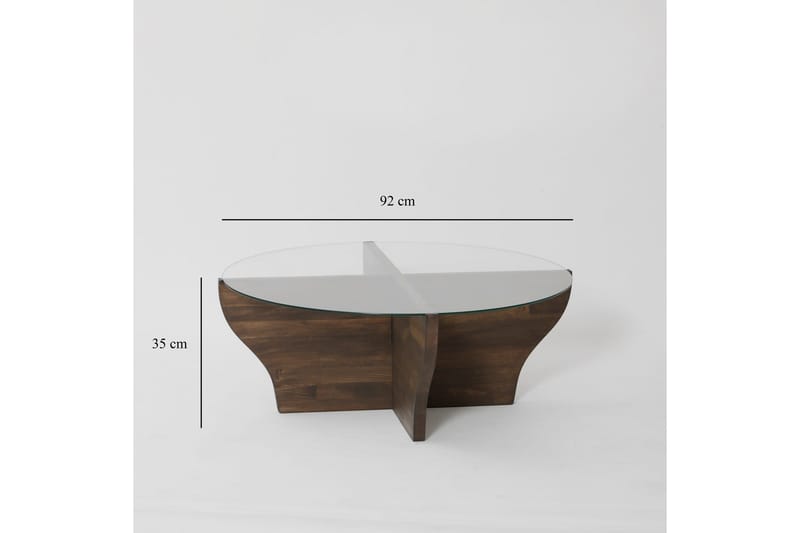 Amphora sohvapöytä 92 cm ruskea - Hanah Home - Huonekalut - Pöytä & ruokailuryhmä - Sohvapöytä