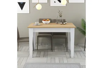 Levents ruokapöytä 110x72 cm valkoinen/ruskea - Hanah Home - Huonekalut - Pöytä & ruokailuryhmä - Ruokapöydät & keittiön pöydät