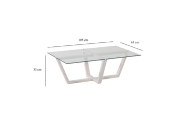 Liepene sohvapöytä 105x65 cm valkoinen - Hanah Home - Huonekalut - Pöytä & ruokailuryhmä - Sohvapöytä