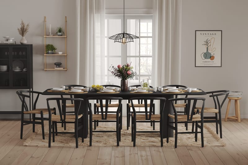 Ruokapöytä Kopparbo 200-60 cm Jatkettava - Musta Puu - Huonekalut - Pöytä & ruokailuryhmä - Ruokapöydät & keittiön pöydät