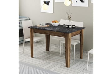 Levents ruokapöytä 110x72 cm ruskea/musta - Hanah Home - Huonekalut - Pöytä & ruokailuryhmä - Marmoripöydät
