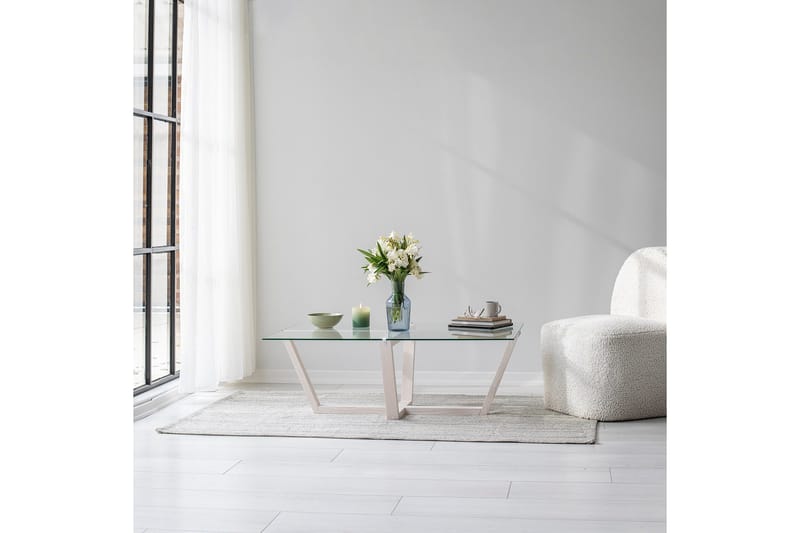 Liepene sohvapöytä 105x65 cm valkoinen - Hanah Home - Huonekalut - Pöytä & ruokailuryhmä - Sohvapöytä