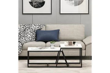 Minimal sohvapöytä 75x50 cm valkoinen - Hanah Home - Huonekalut - Pöytä & ruokailuryhmä - Apupöytä & sivupöytä - Sarjapöytä