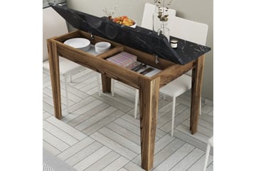 Levents ruokapöytä 110x72 cm ruskea/musta - Hanah Home - Huonekalut - Pöytä & ruokailuryhmä - Marmoripöydät