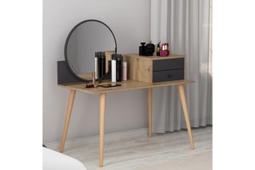 Straat kampauspöytä 120x96 cm musta/ruskea - Hanah Home - Huonekalut - Pöytä & ruokailuryhmä - Meikki- & kampauspöydät - Meikkipöytä peilillä