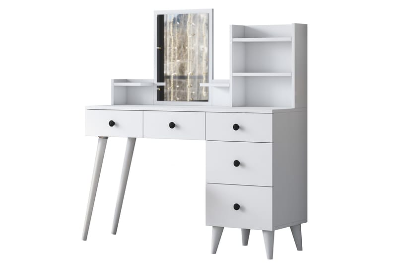 Junji kampauspöytä 118,2x93,8 cm valkoinen - Hanah Home - Huonekalut - Pöytä & ruokailuryhmä - Meikki- & kampauspöydät