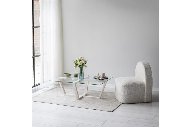 Liepene sohvapöytä 105x65 cm valkoinen - Hanah Home - Huonekalut - Pöytä & ruokailuryhmä - Sohvapöytä