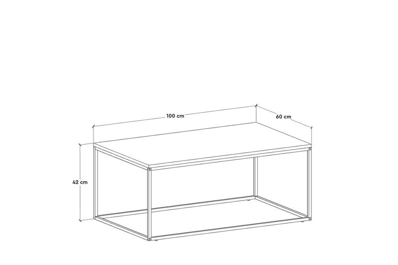 Ajmit sohvapöytä 100x60 cm ruskea - Hanah Home - Huonekalut - Pöytä & ruokailuryhmä - Sohvapöytä
