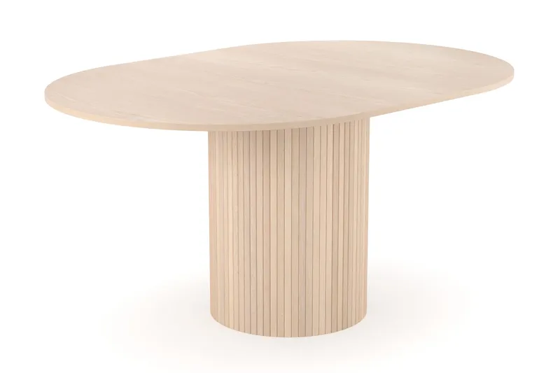 Kopparbo Pyöreä ruokapöytä 106 cm jatkettava jatkolevyllä - Valkolakattu Tammi / Puu - Huonekalut - Pöytä & ruokailuryhmä - Ruokapöydät & keittiön pöydät