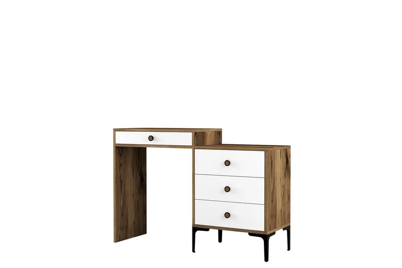 Ameias kampauspöytä 124x84,7 cm ruskea/valkoinen - Hanah Home - Huonekalut - Pöytä & ruokailuryhmä - Meikki- & kampauspöydät