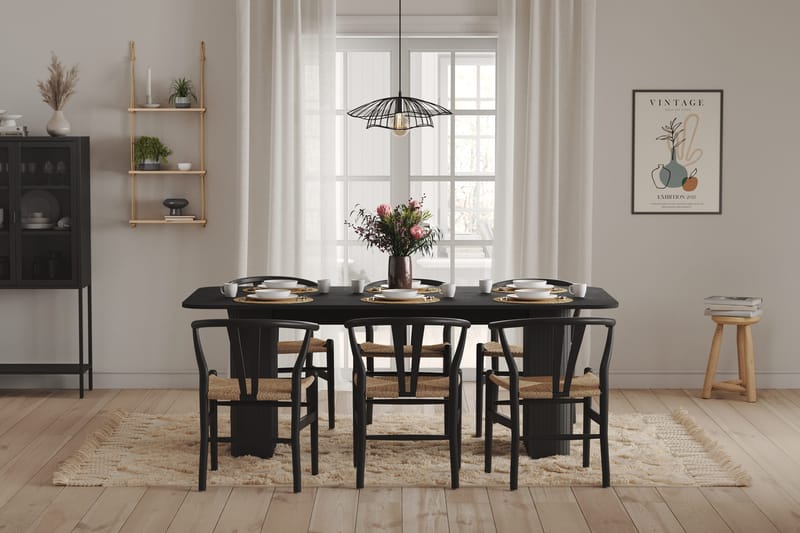 Ruokapöytä Kopparbo 200-60 cm Jatkettava - Musta Puu - Huonekalut - Pöytä & ruokailuryhmä - Ruokapöydät & keittiön pöydät