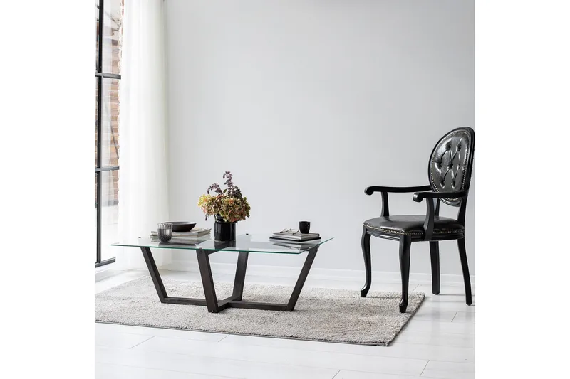 Liepene sohvapöytä 105x65 cm musta, Hanah Home