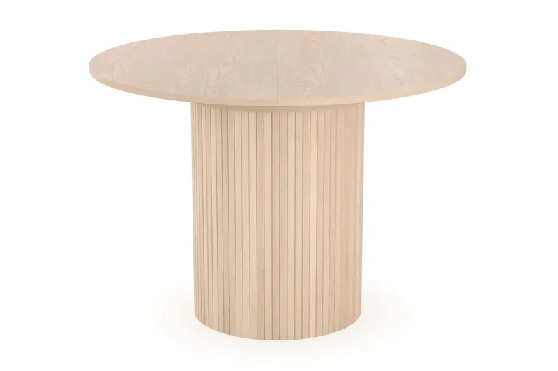 Kopparbo Pyöreä ruokapöytä 106 cm jatkettava jatkolevyllä, Valkolakattu Tammi / Puu