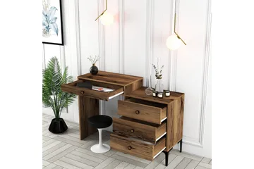 Ameias kampauspöytä 124x84,7 cm ruskea - Hanah Home - Huonekalut - Pöytä & ruokailuryhmä - Meikki- & kampauspöydät