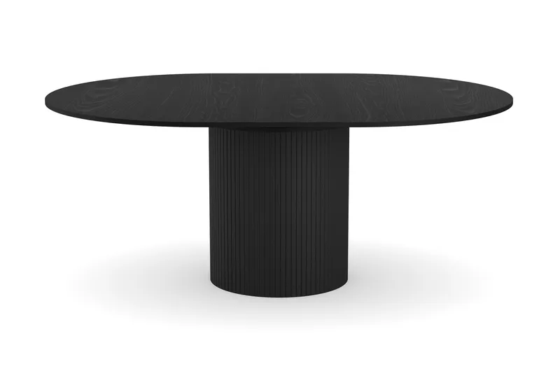Ruokapöytä Kopparbo Pyöreä 130 cm Jatkettava - Musta Puu / Uritettu - Huonekalut - Pöytä & ruokailuryhmä - Ruokapöydät & keittiön pöydät