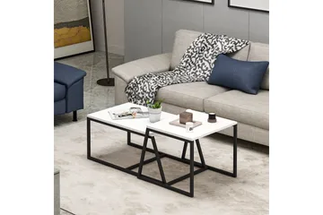Minimal sohvapöytä 75x50 cm valkoinen - Hanah Home - Huonekalut - Pöytä & ruokailuryhmä - Apupöytä & sivupöytä - Sarjapöytä