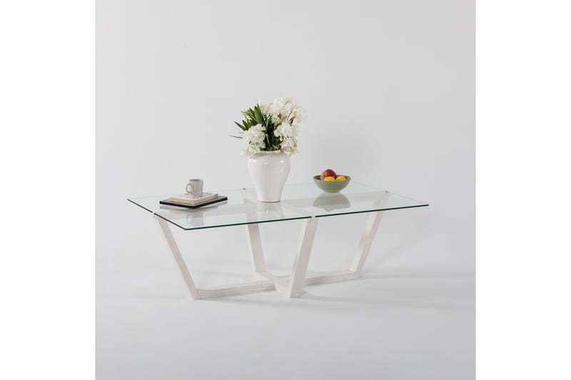 Liepene sohvapöytä 105x65 cm valkoinen - Hanah Home - Huonekalut - Pöytä & ruokailuryhmä - Sohvapöytä