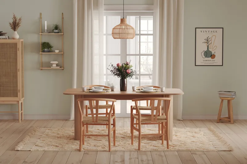 Kopparbo Ruokapöytä 180-240 cm jatkettava - Vaalea valkolakattu tammi - Huonekalut - Pöytä & ruokailuryhmä - Ruokapöydät & keittiön pöydät