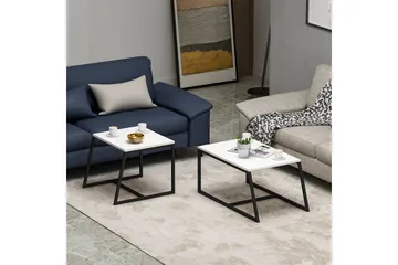 Minimal sohvapöytä 75x50 cm valkoinen - Hanah Home - Huonekalut - Pöytä & ruokailuryhmä - Apupöytä & sivupöytä - Sarjapöytä