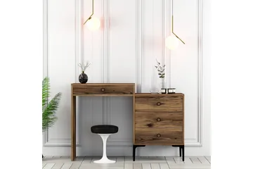 Ameias kampauspöytä 124x84,7 cm ruskea - Hanah Home - Huonekalut - Pöytä & ruokailuryhmä - Meikki- & kampauspöydät