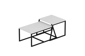 Minimal sohvapöytä 75x50 cm valkoinen - Hanah Home - Huonekalut - Pöytä & ruokailuryhmä - Apupöytä & sivupöytä - Sarjapöytä