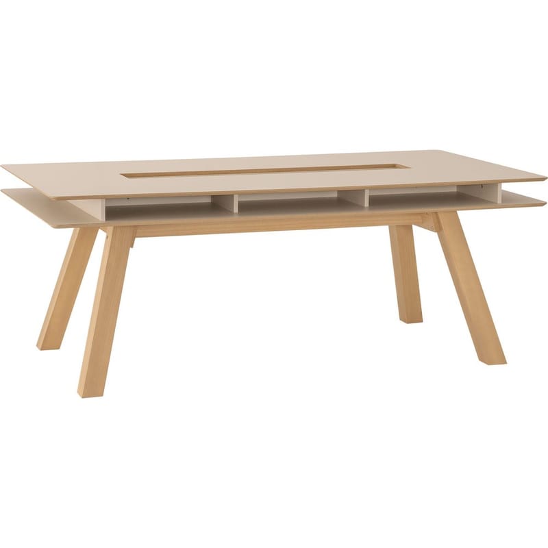 4 You Fresh iso suorakulmainen ruokapöytä 200 cm puun ja tammen näköisenä, Beige