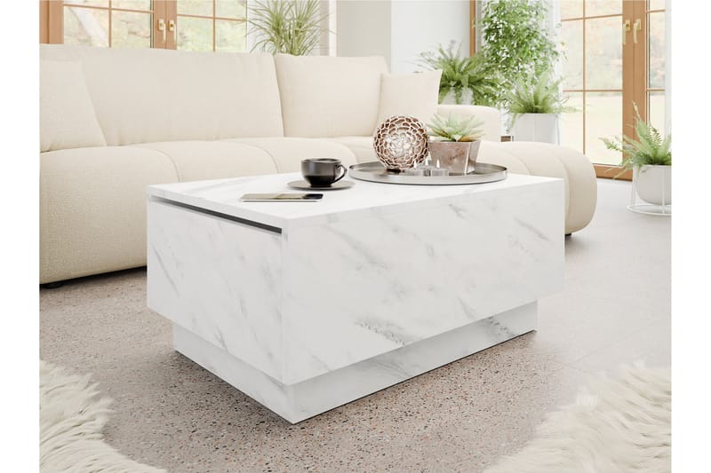 Adrianah Sohvapöytä 90 cm - Valkoinen - Huonekalut - Pöytä & ruokailuryhmä - Sohvapöytä