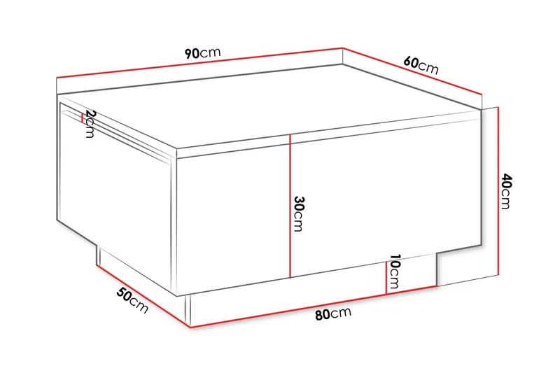 Adrianah Sohvapöytä 90 cm - Valkoinen - Huonekalut - Pöytä & ruokailuryhmä - Sohvapöytä