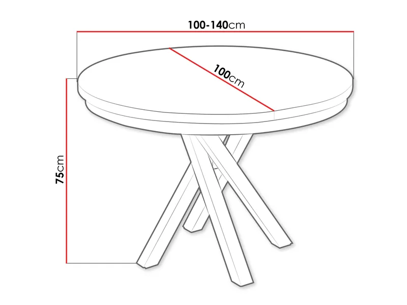 Aggarwal Pyöreä Ruokapöytä 100 cm - Huonekalut - Pöytä & ruokailuryhmä - Ruokapöydät & keittiön pöydät
