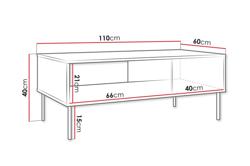 Akiko Sohvapöytä 110 cm - Vihreä - Huonekalut - Pöytä & ruokailuryhmä - Sohvapöytä