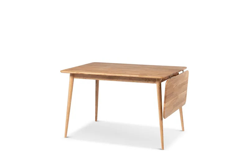 Alborg Jatkettava Ruokapöytä 120-160 cm, 4 hengelle massiivipuuta, Ruskea/Luonnonväri