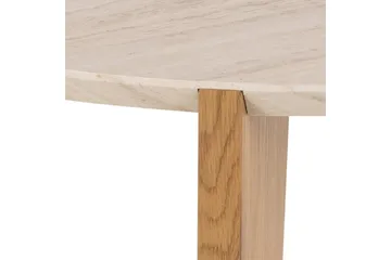 Alkha pyöreä sohvapöytä 80 cm kivi puujaloilla - Beige - Huonekalut - Pöytä & ruokailuryhmä - Sohvapöytä