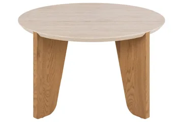 Alkha pyöreä sohvapöytä 80 cm kivi puujaloilla - Beige - Huonekalut - Pöytä & ruokailuryhmä - Sohvapöytä