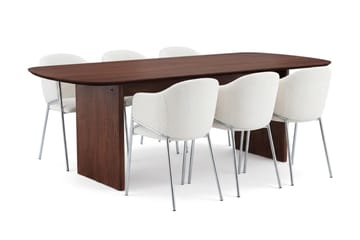 Valkoinen/Kromi - Pähkinä