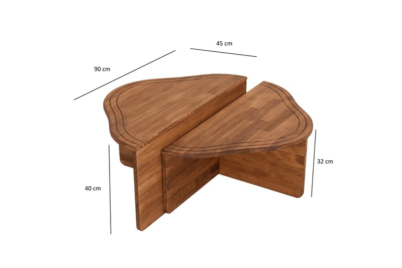 Altopiano Sohvapöytä 90 cm - Ruskea - Huonekalut - Pöytä & ruokailuryhmä - Apupöytä & sivupöytä - Sarjapöytä