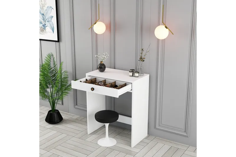 Ameias Kampauspöytä 70 cm - Valkoinen - Huonekalut - Pöytä & ruokailuryhmä - Meikki- & kampauspöydät