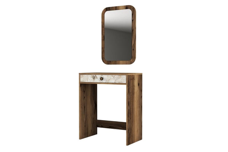 Ameias Kampauspöytä 70 cm - Pähkinä/Valkoinen/Marmori - Huonekalut - Pöytä & ruokailuryhmä - Meikki- & kampauspöydät