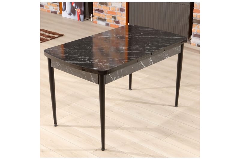 Amerbach Ruokapöytä 132 cm Suorakulmainen, Musta/Valkoinen