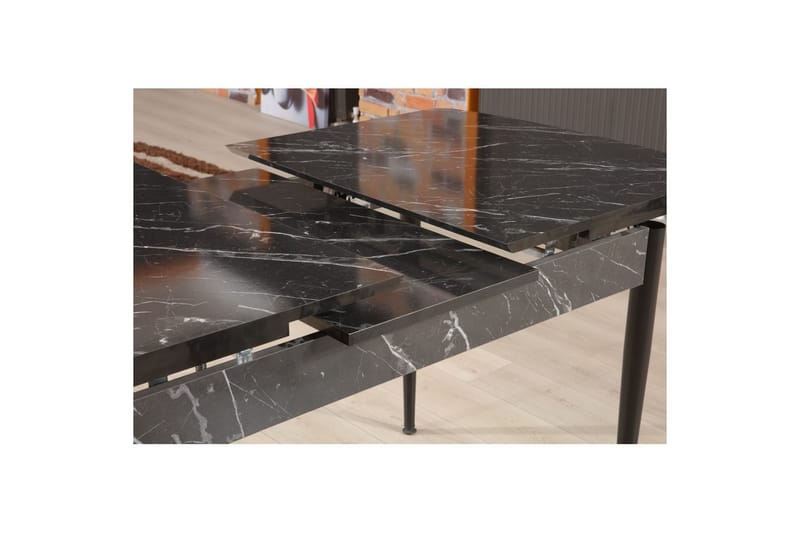 Amerbach Ruokapöytä 132 cm Suorakulmainen - Musta/Valkoinen - Huonekalut - Pöytä & ruokailuryhmä - Ruokapöydät & keittiön pöydät