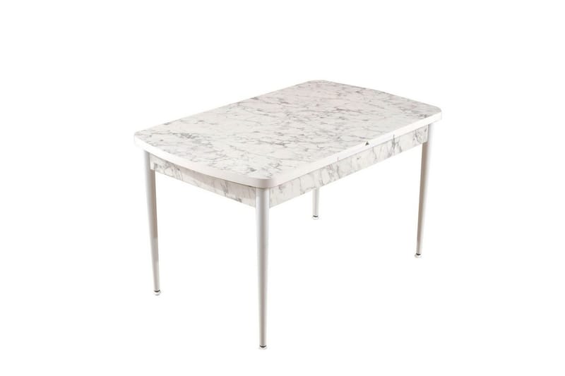 Amerbach Ruokapöytä 132 cm Suorakulmainen, Valkoinen/Harmaa