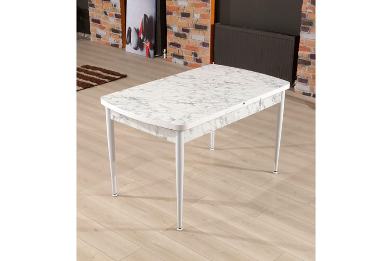 Amerbach Ruokapöytä 132 cm Suorakulmainen - Valkoinen/Harmaa - Huonekalut - Pöytä & ruokailuryhmä - Ruokapöydät & keittiön pöydät