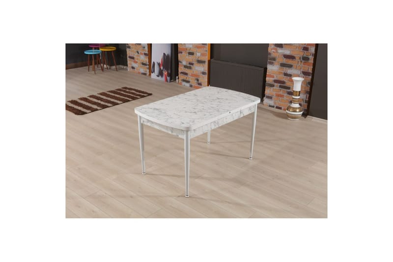 Amerbach Ruokapöytä 132 cm Suorakulmainen - Valkoinen/Harmaa - Huonekalut - Pöytä & ruokailuryhmä - Ruokapöydät & keittiön pöydät