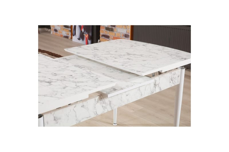 Amerbach Ruokapöytä 132 cm Suorakulmainen - Valkoinen/Harmaa - Huonekalut - Pöytä & ruokailuryhmä - Ruokapöydät & keittiön pöydät